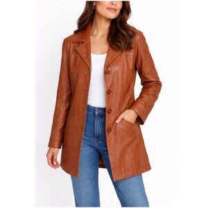 Claire France Exclusive Brown Leather Jacket Women’s 1X    🎉​  Host Picks​ ​🎉​
